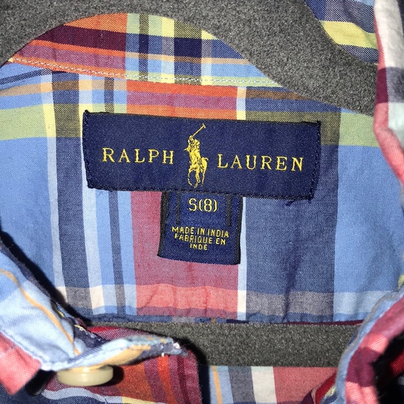 EUC Boys Ralph Lauren plaid button down sizeS (8) - Picture 2 of 2